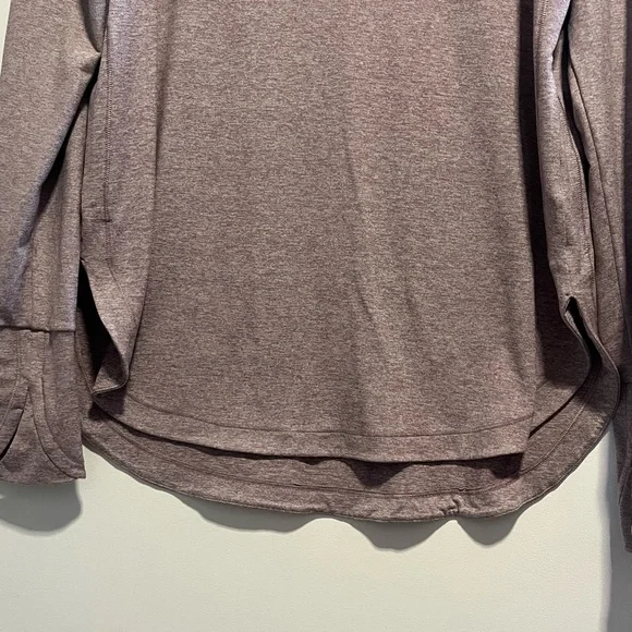 Athleta Uptempo Elevate Top Heathered Mauve Long Sleeve Performance Tee - Picture 5 of 10